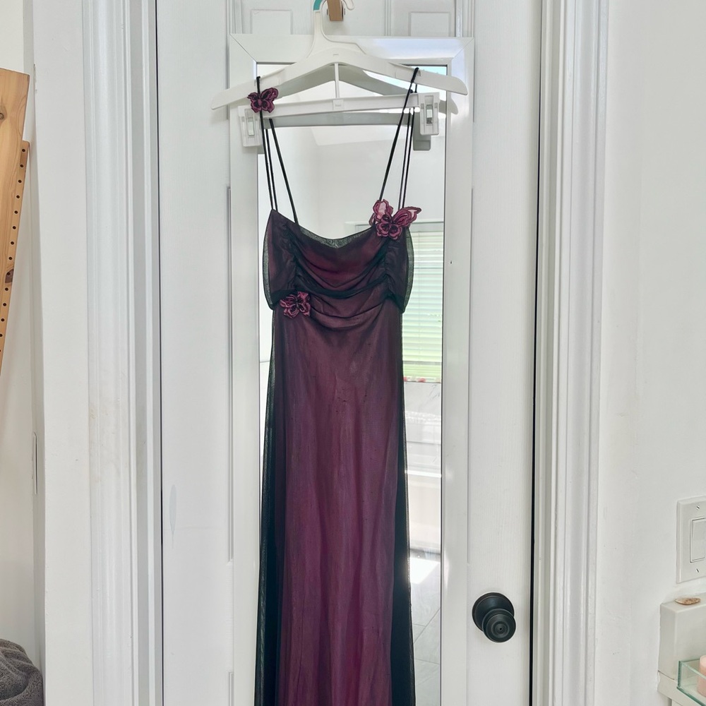 Zum Zum by Niki Livas Purple Butterfly Gown